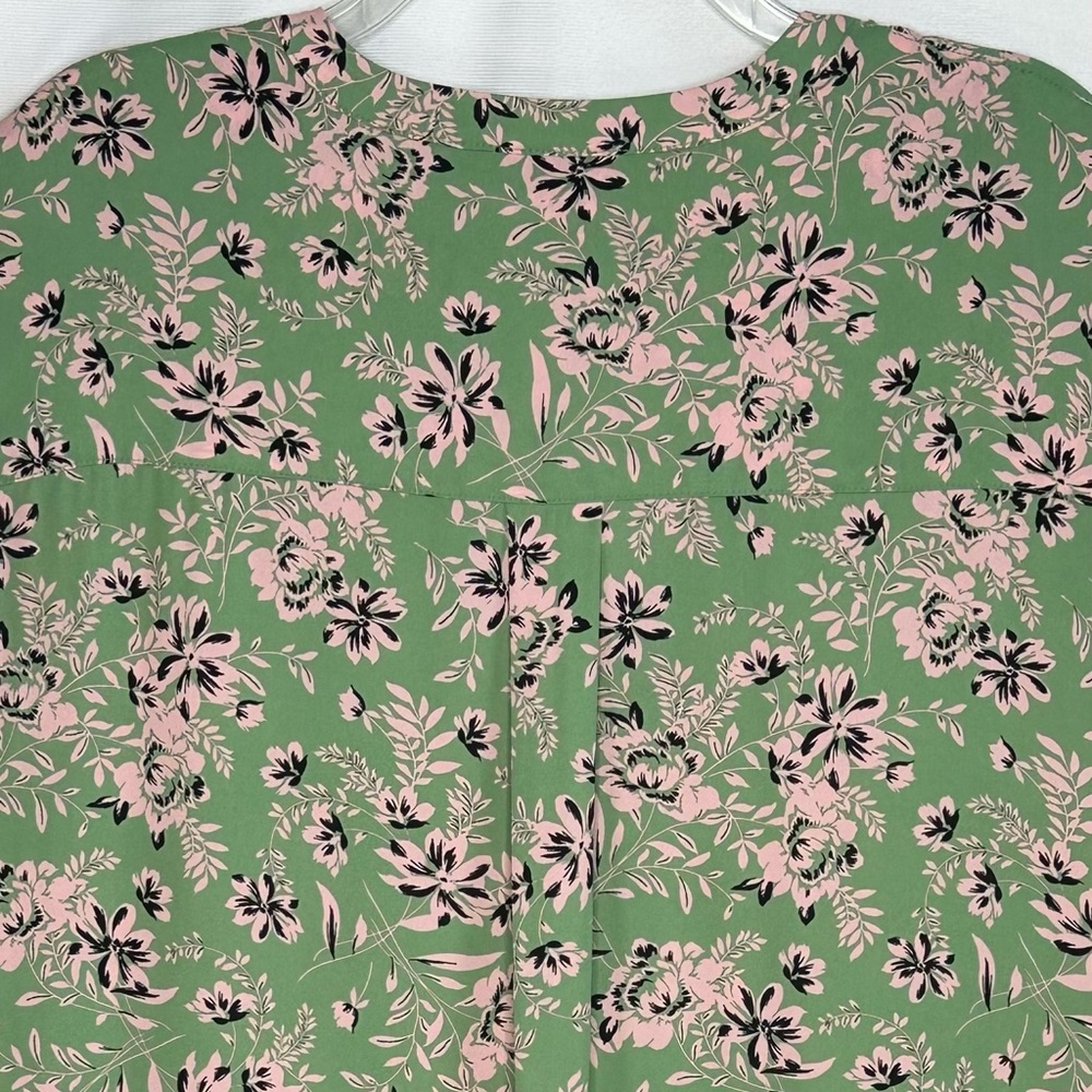 Torrid Georgette Green Floral Dolman Sleeves Zip Front Pockets Cottagecore Sz 1X - Picture 7 of 7
